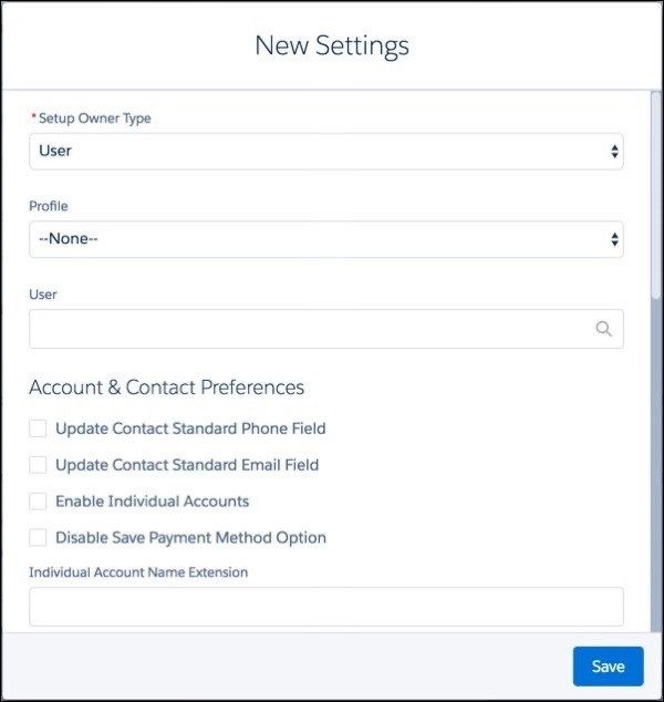 eBusiness User/Profile Preferences