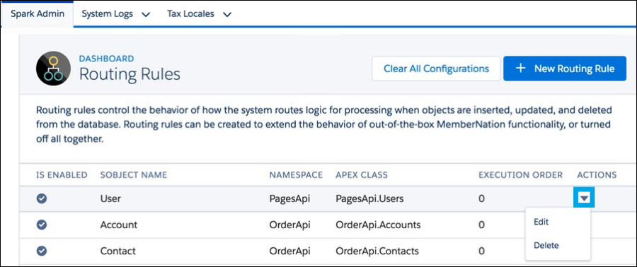 Edit or Delete Routing Rules