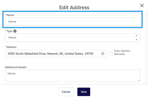 Edit an Existing Address