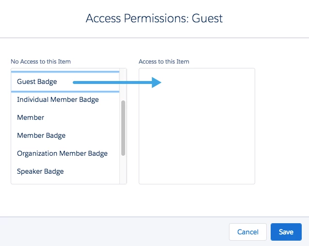 Configure Access Permissions for Ticket Types