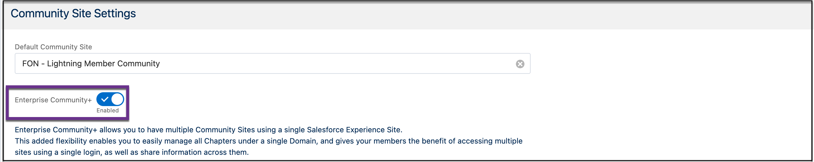 Enterprise Community+ Feature Enablement